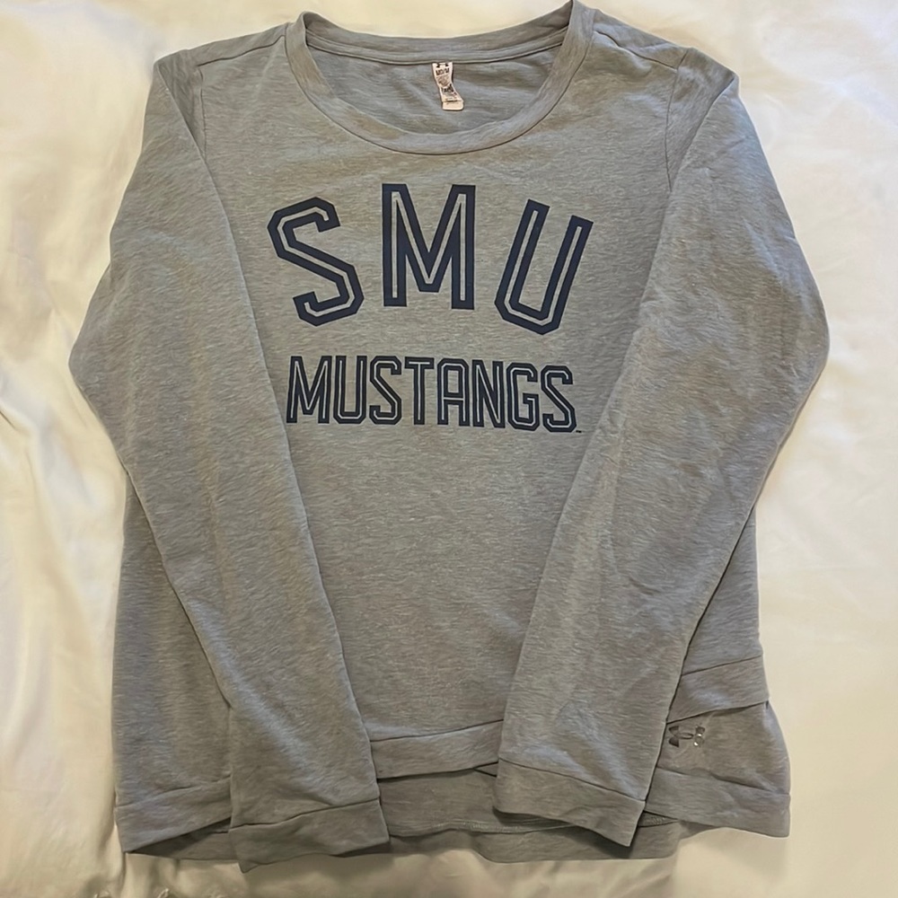 Under Armour Gray SMU Mustangs Long Sleeve Sweatshirt